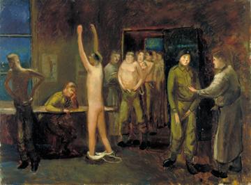 Recruit's progress: medical inspection, Carel Weight CBE RA, Imperial War Museum, ART LD 2909