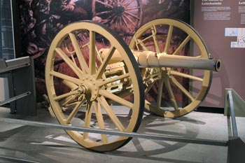Boer War Picture, 12-pounder field gun in the collection of the Canadian War Museum. This is the No. 5 Gun actually used by 