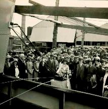 Launching HMCS Saguenay, July 1930