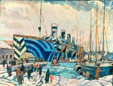 Olympic with Returned SoldiersPainted by Arthur Lismer in 1919