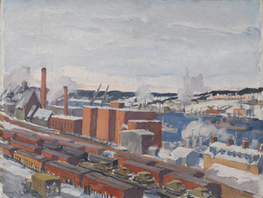 Halifax HarbourPainted by Donald C. Mackay in 1944