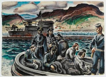 German Prisoners Leaving Their U-Boat, Bay Bulls, Newfoundland
