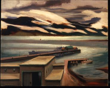 The Naval Base at GaspéPainted by Thomas (Tom) Wood in 1945