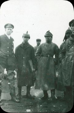 Soviet Soldiers and HMCS Thiepval Lieutenant