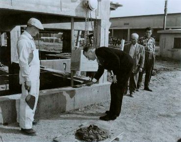 Brooke Claxton Laying Cornerstone, October 1953