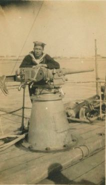 Sailor and 3-Pounder Hotchkiss Gun, HMCS Shearwater