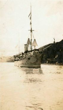 HMCS Shearwater in the Panama Canal