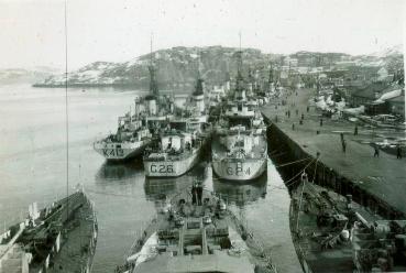 Canadian Tribal Class Destroyers at Polyarny, Russia, April 1945