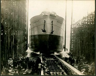 Launching of the SS War Camp, J. Coughlan & Sons Shipyard, Vancouver 