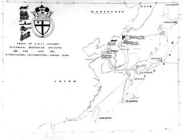 Track of HMCS Crusader, 1952-1953