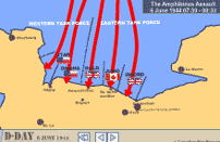 D-Day Map, Invasion of Normandy