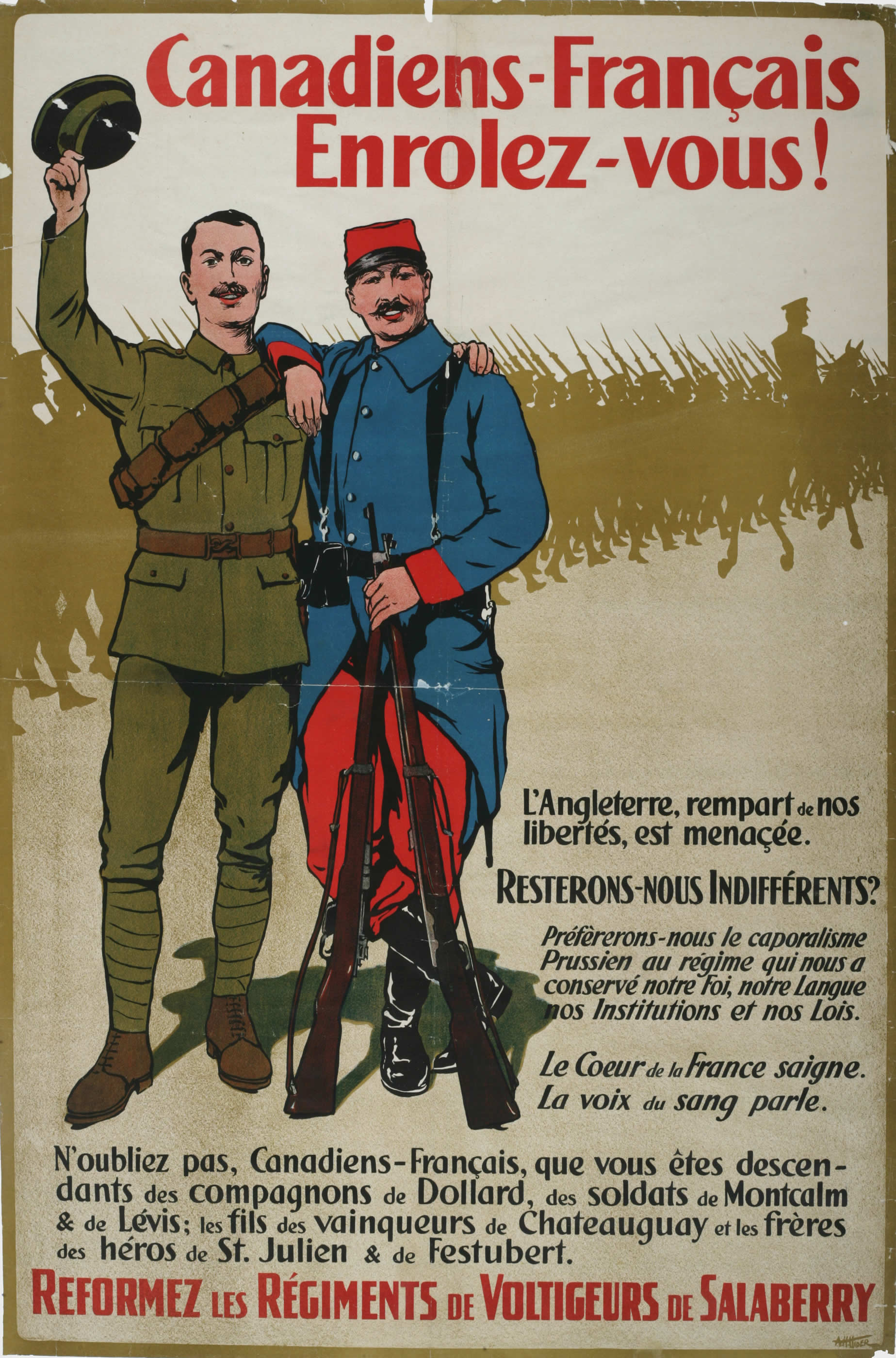 <i>Canadiens-Francais, Enrolez Vous!</i> (French Canadians, Enlist!)