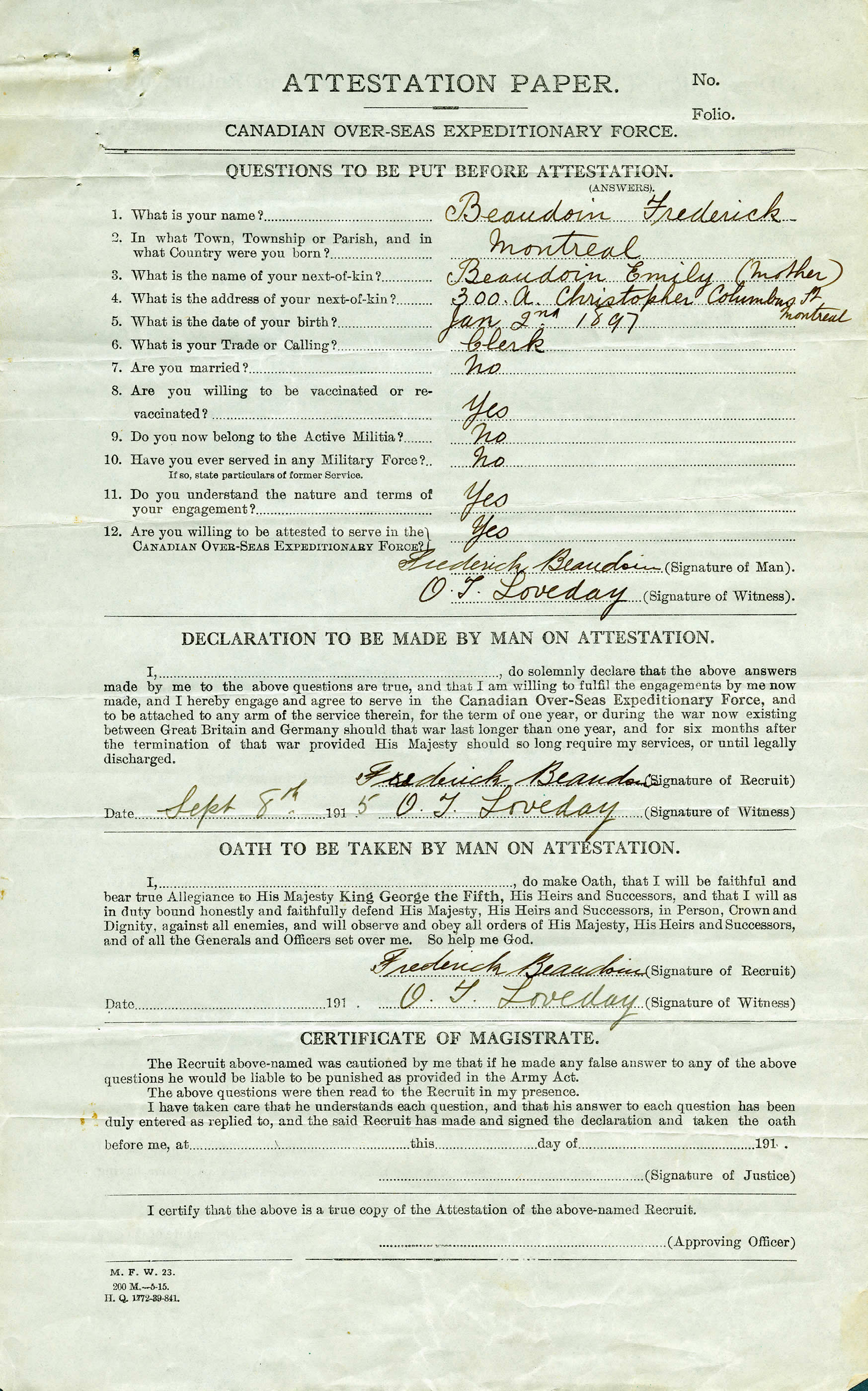 Attestation Form