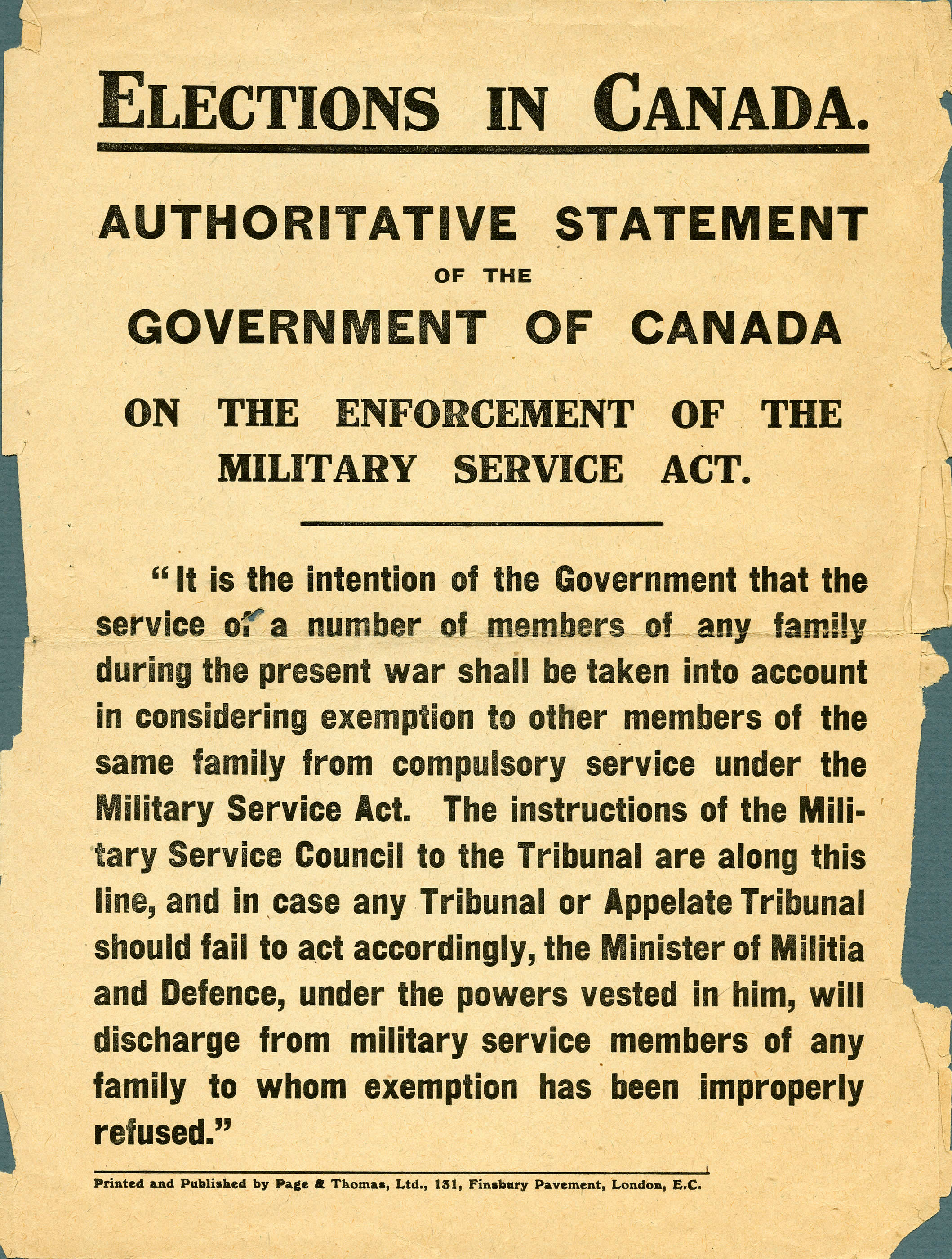 <i>Enforcement of the Military Service Act</i>