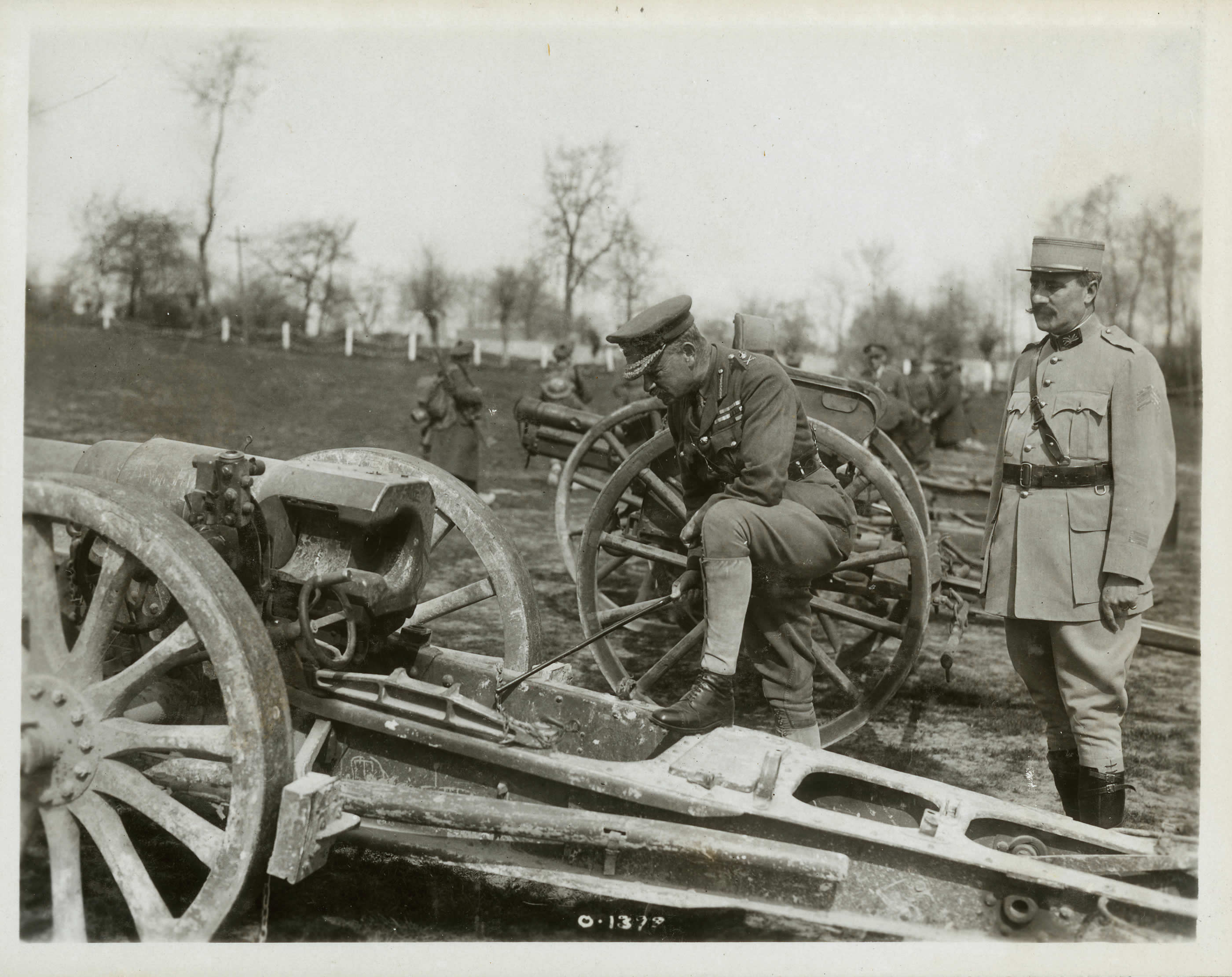 Byng Inspecting Captured Gun