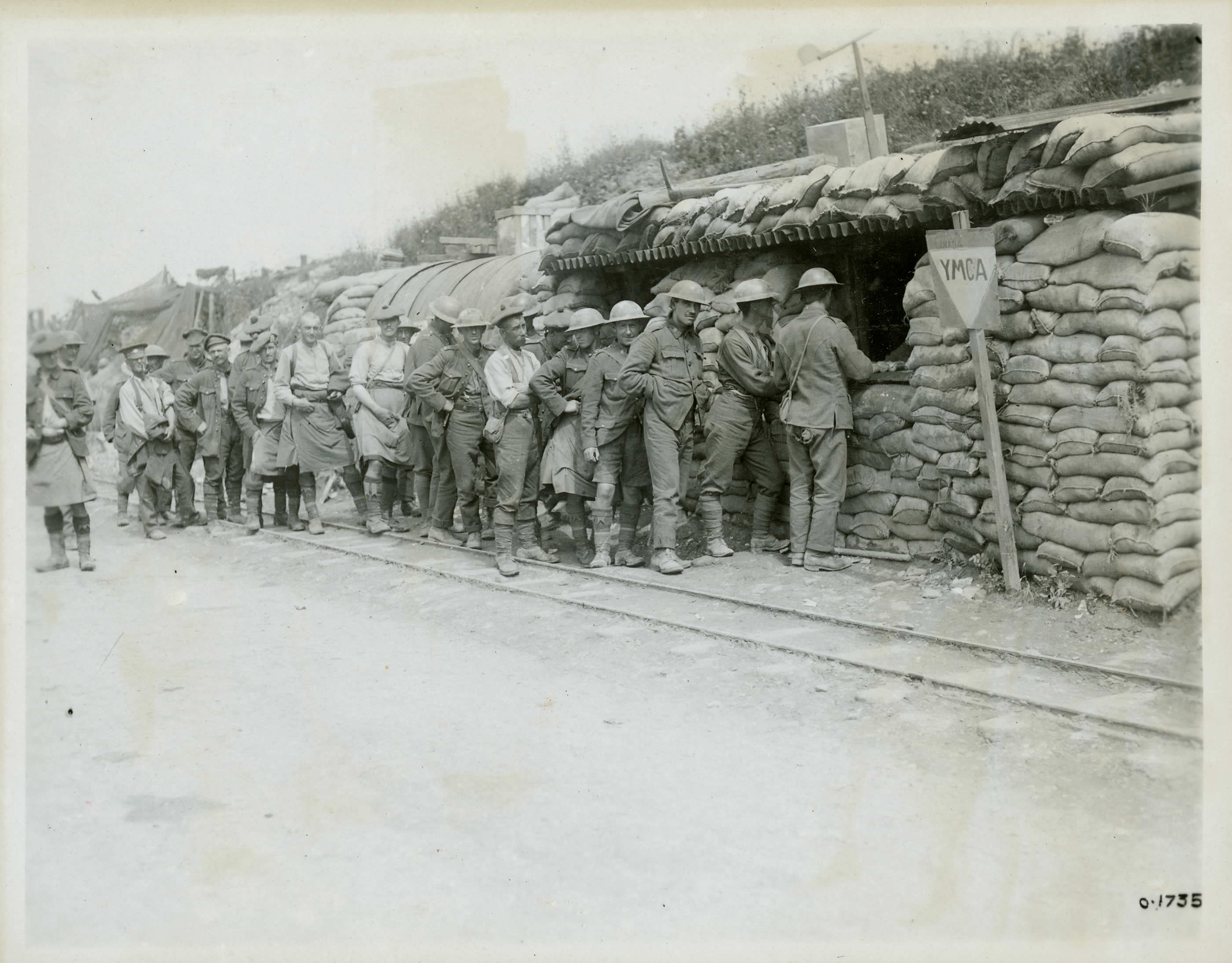 Line-up at a YMCA Hut