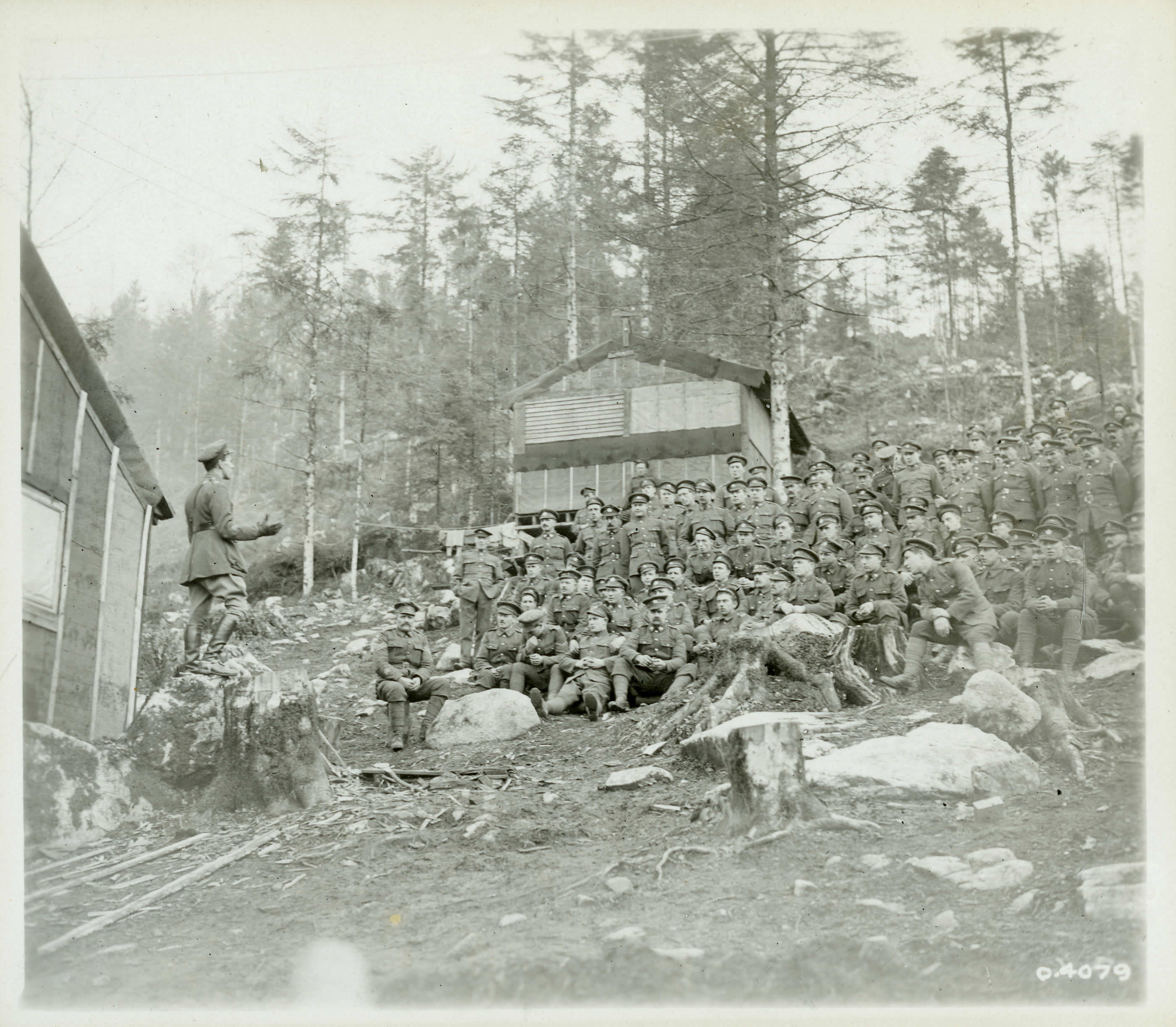 Chaplain Addressing Forestry Corps