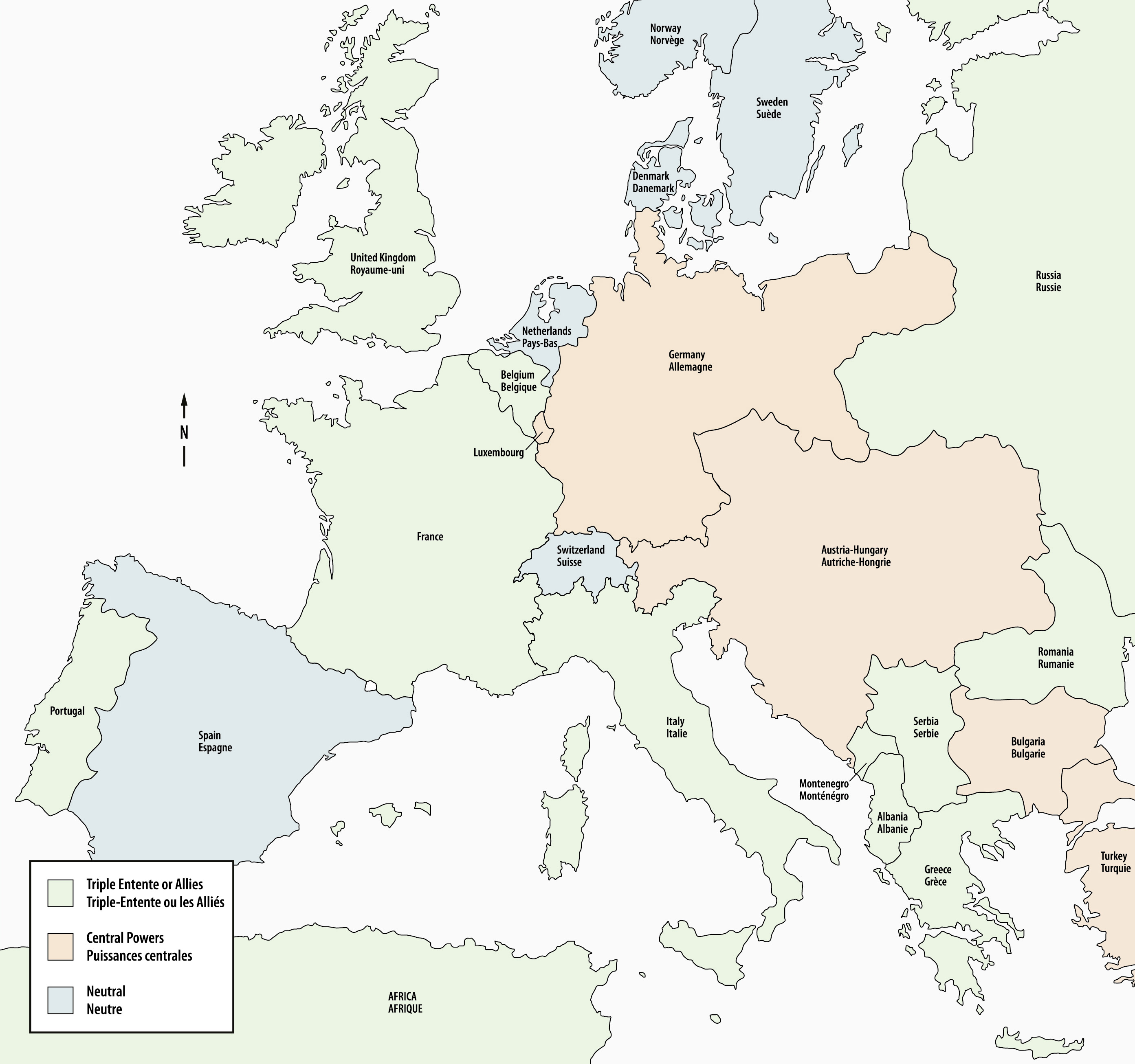 première guerre mondiale carte