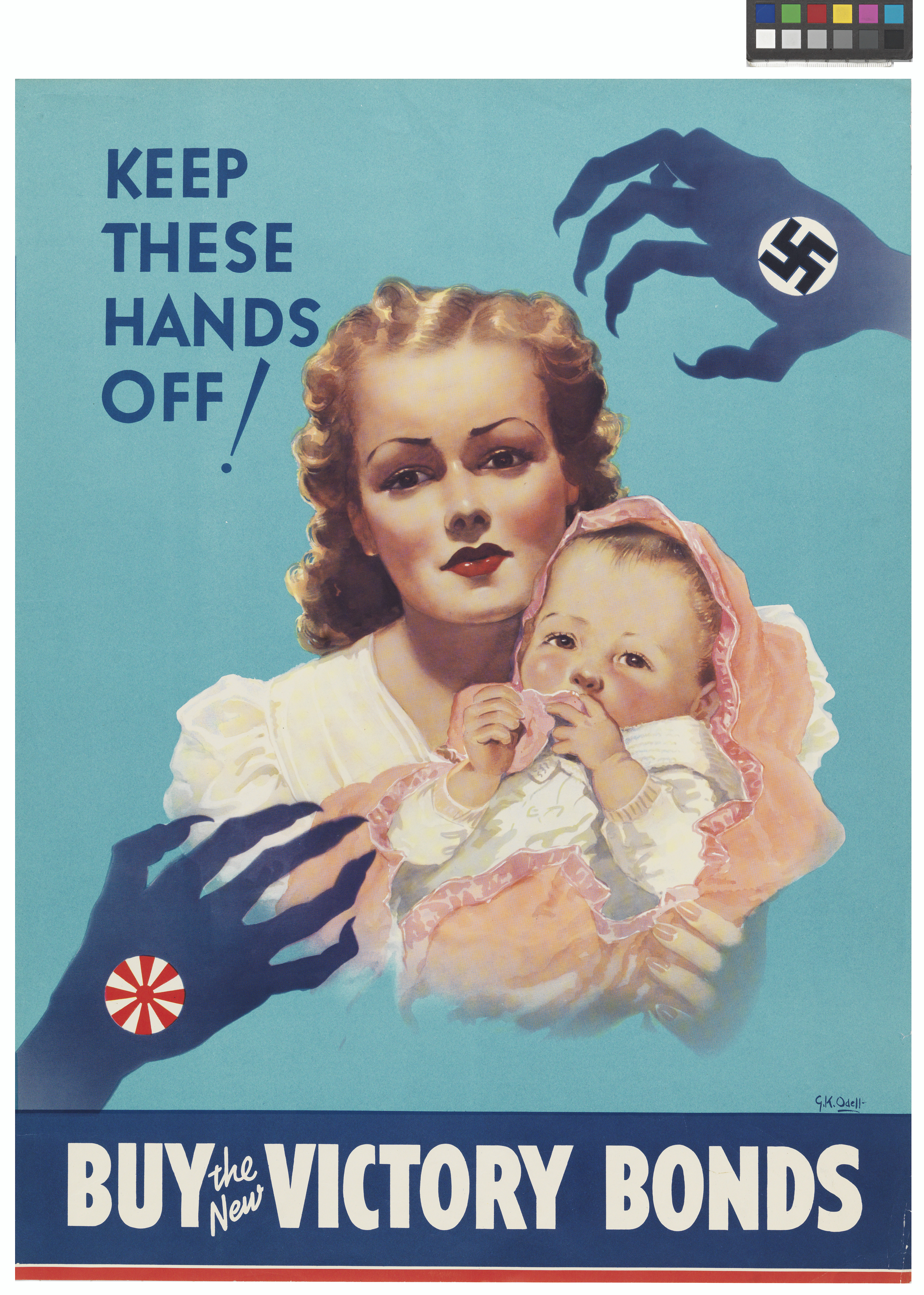 fund-raising poster, KEEP THESE HANDS OFF! BUY The New VICTORY