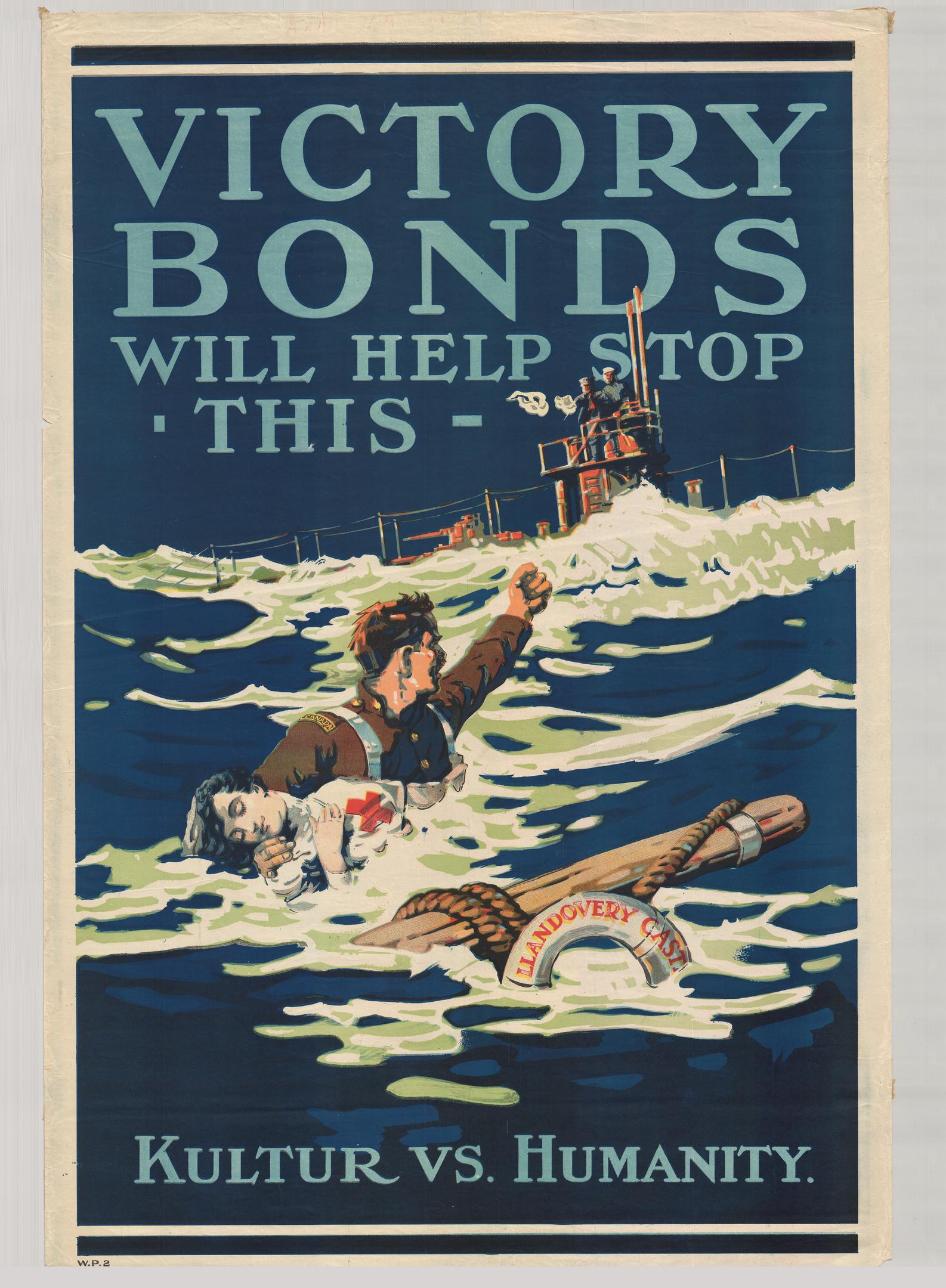 fund-raising poster, VICTORY BONDS WILL HELP STOP THIS - KULTUR VS