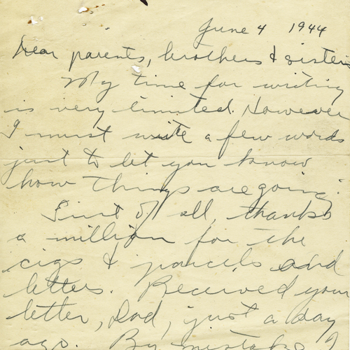 Private Leslie Neufeld’s Last Letter Home, 4 June 1944