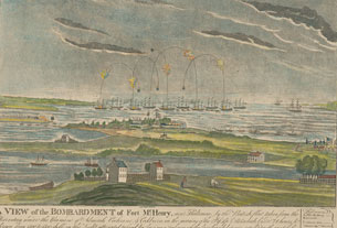 A View of the Bombardment of Fort McHenry, near Baltimore, by the British Fleet … on the Morning of the 13th Sept. 1814 