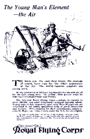 Sketch of two men in a warplane.