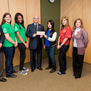 Students from Laval Liberty High School and Laval Junior High School with Dr. Paul Kavanagh