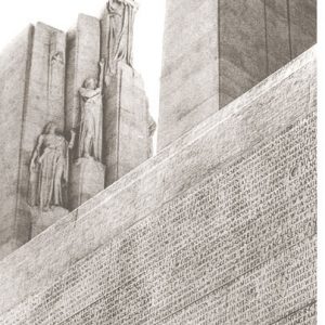 Closeup of the Vimy Memorial