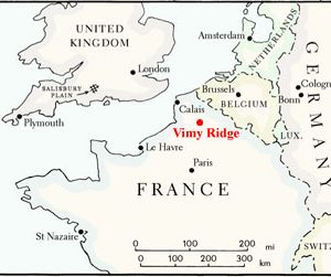 Map of North Western Europe during First World War, Map adapted from D.F.Oliver and L.Brandon, Canvas of War, 2000, p.6