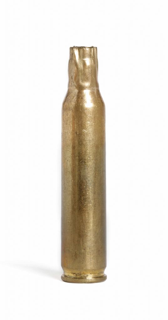 A brass cartridge case