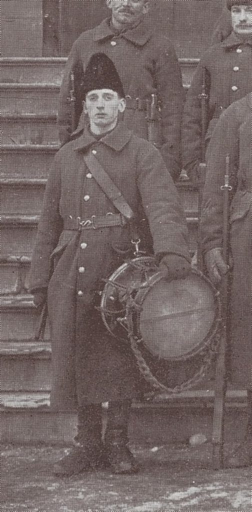 Cyril Hill with a drum