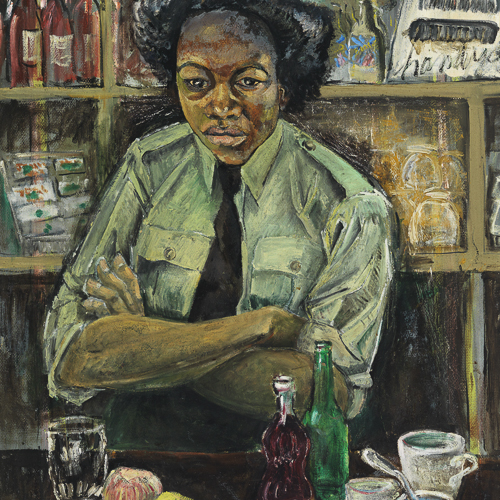 A painting of a woman at a bar in Ottawa.