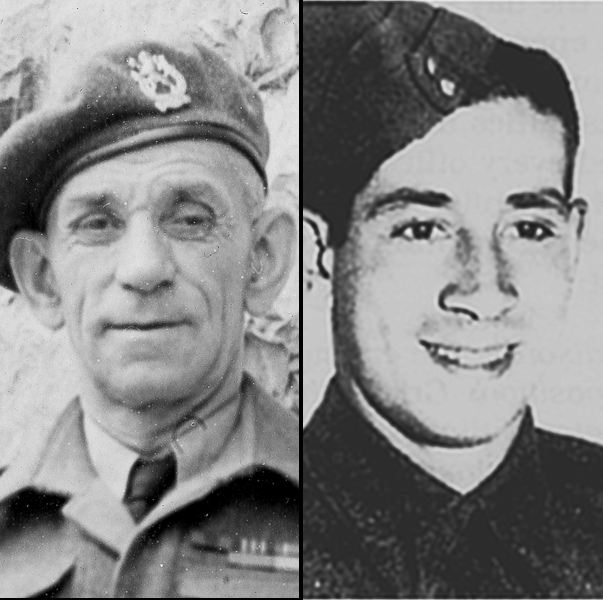 Two men in military uniforms, one with a beret, standing in front of the Canadian War Museum in Ottawa.