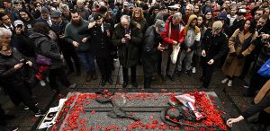 People gathered for a remembrance ceremony