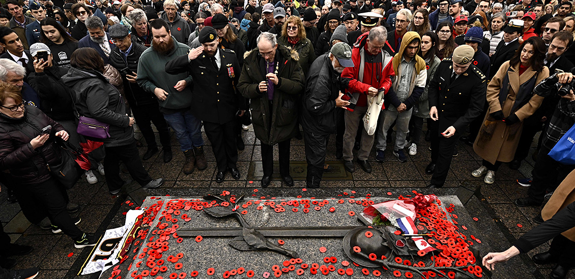 People gathered for a remembrance ceremony