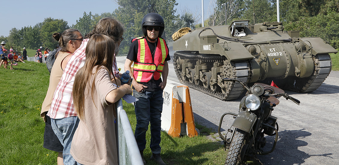 A tank and a motorcycle