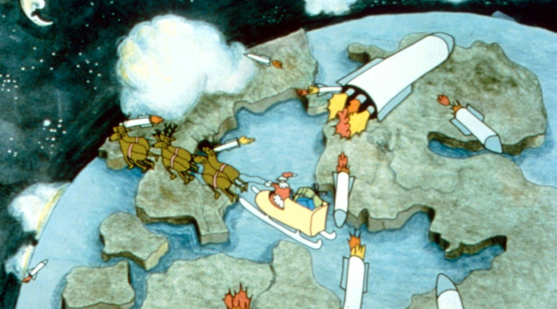 Santa Clause with rockets